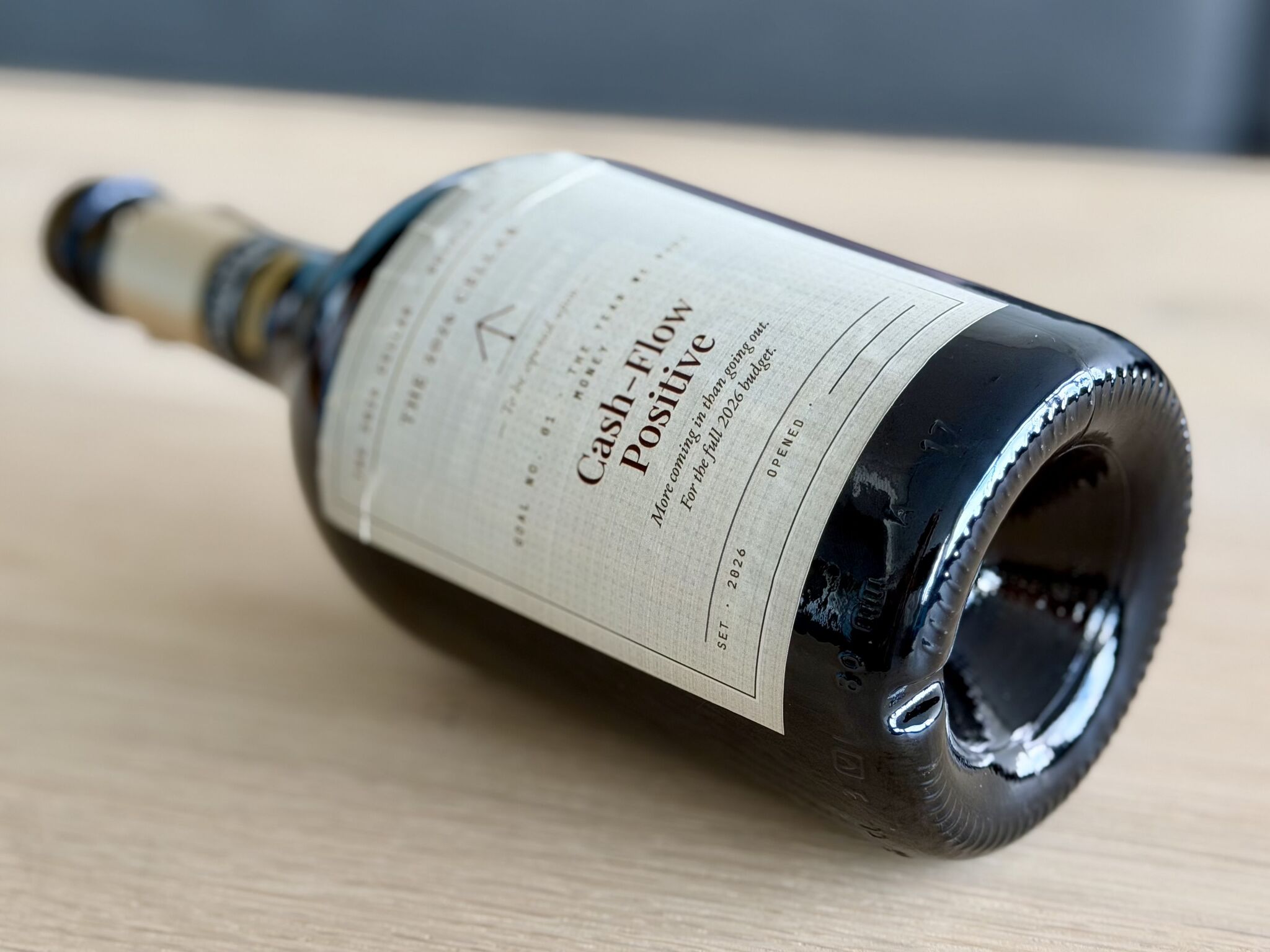 The "Cash-Flow Positive" bottle