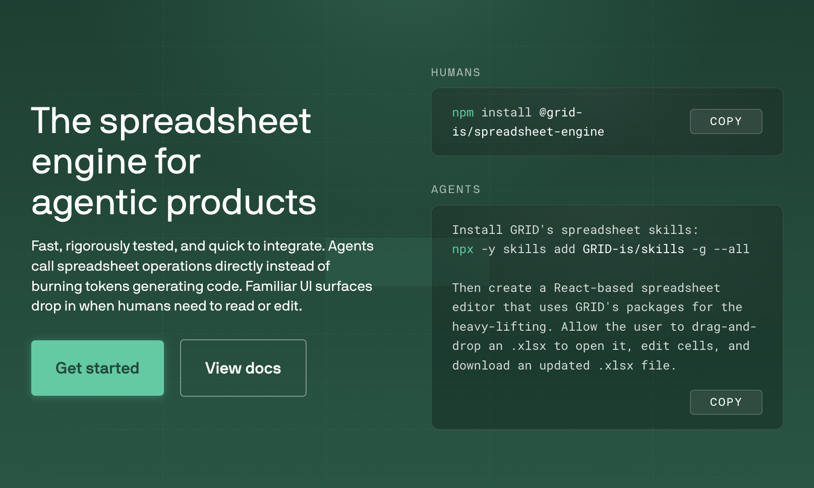 Spreadsheet superpowers, for humans and agents.