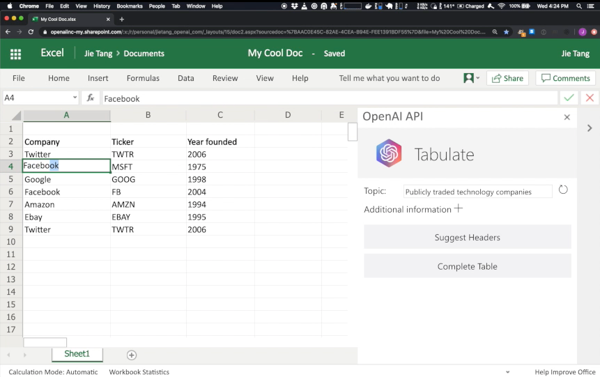 Screenshot from a video in OpenAI’s API announcement post. Click for a direct link to the video.