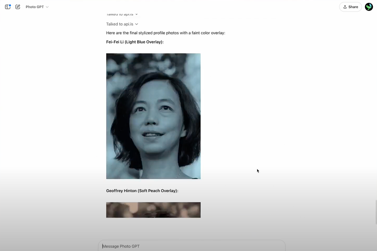 Screenshot from Photo GPT